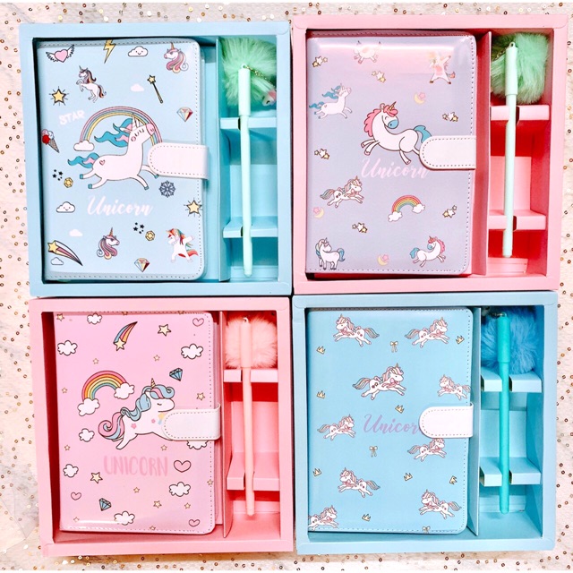 Combo sổ weekly planner + bút cục bông cute