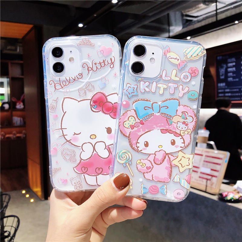 Ốp điện thoại mềm họa tiết Hello Kitty cho iPhone 12 Pro Max 7 8 Plus Se 2020 11 Pro Max X Xr Xs Max 8Plus 7Plus