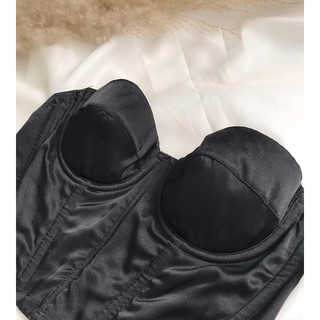 Áo corset cúp ngực đen trơn 2hand(A75)