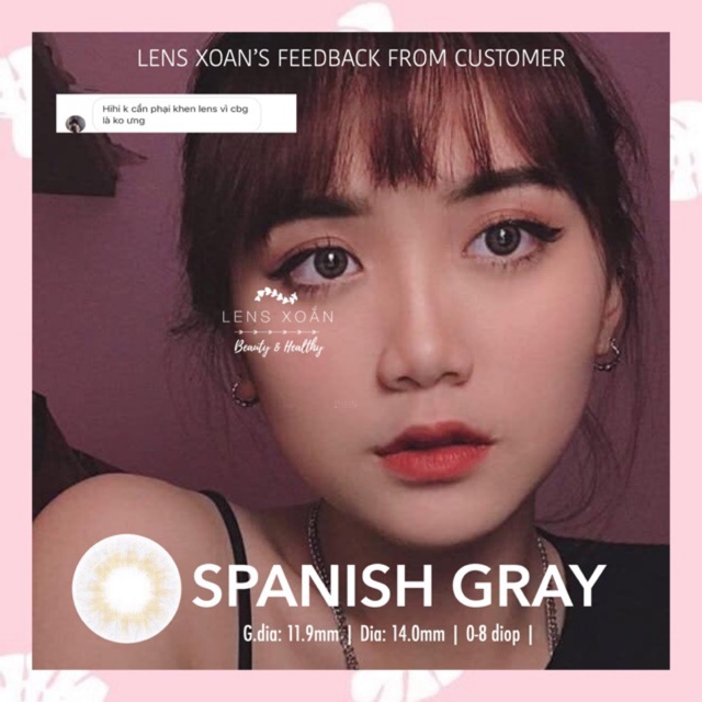KÍNH ÁP TRÒNG SPANISH GRAY CỦA B.S.COR ( hạn 6 tháng): Lens xám khói minisize | Lens Xoắn ( GIÁ 1 CHIẾC, ĐỌC LƯU Ý )