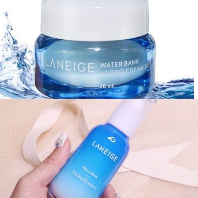 Tinh chất siêu cấp nước Laneige water bank hydro essence 30ml/ Kem dưỡng Laneige water bank hydro cream 20ml