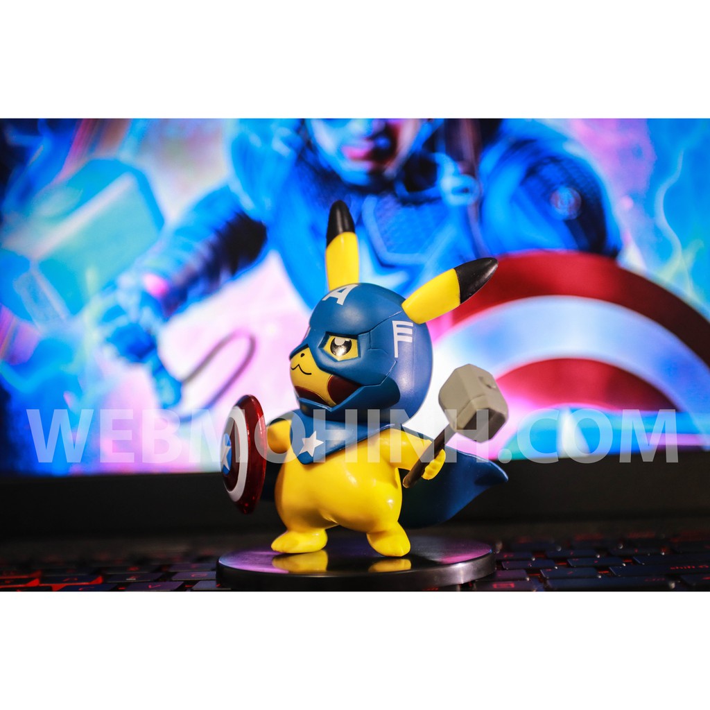 GIÁ HỦY DIỆT Mô Hình Đồ Chơi Pikachu Captain America Dễ Thương Trang Trí Bàn Học, Nơi Làm Việc, Xe Hơi