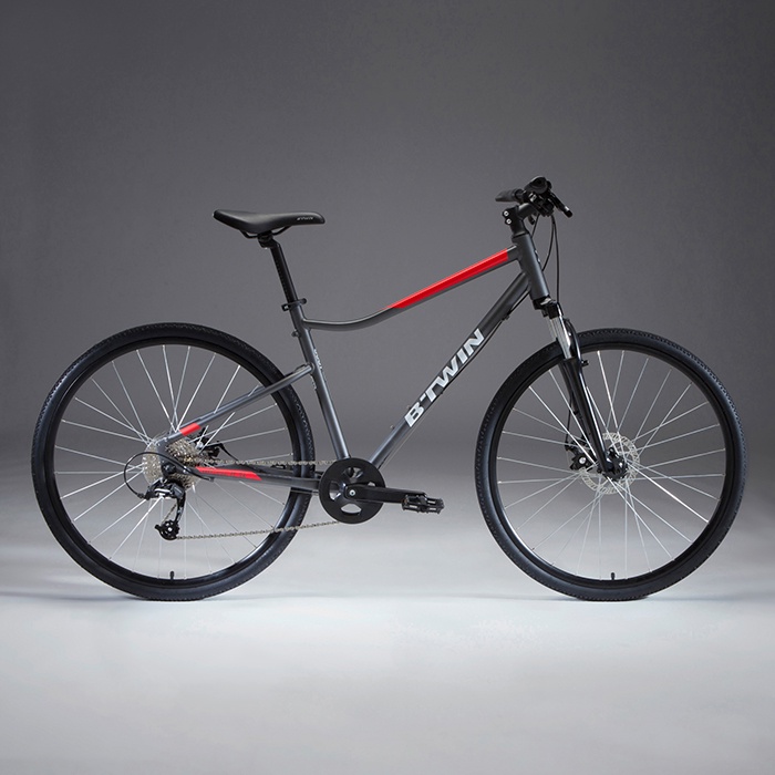 Xe đạp decathlon riverside 500 màu xám đỏ - ảnh sản phẩm 1