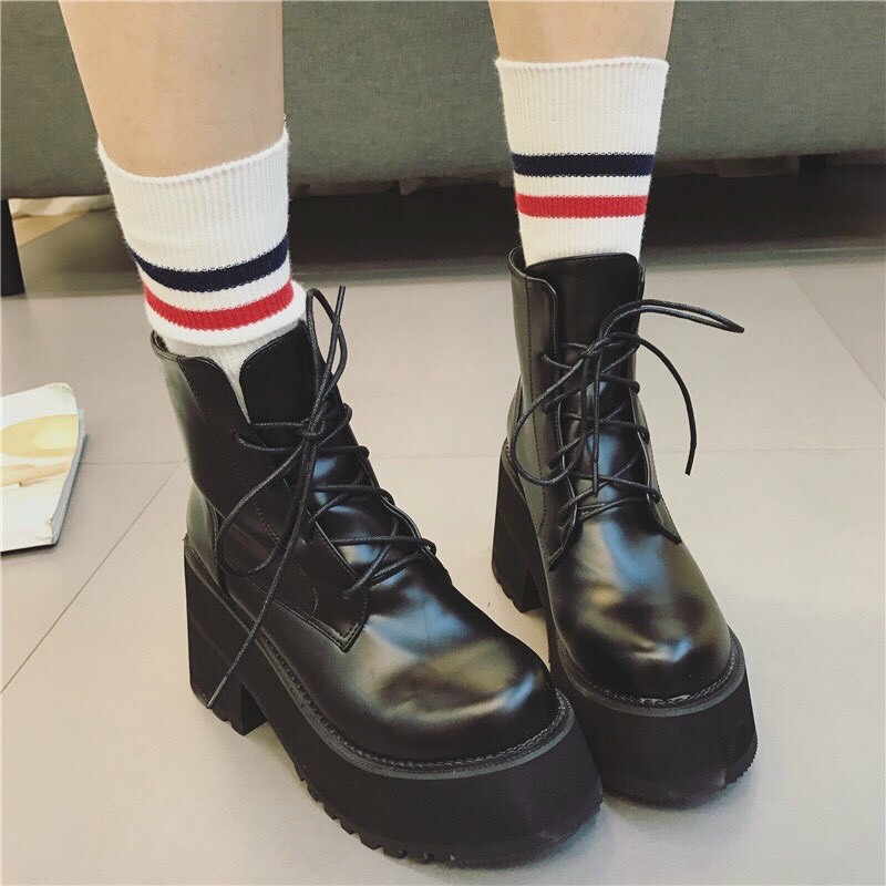 GIÀY DA ĐẾ CAO 9cm PHONG CÁCH LOLITA