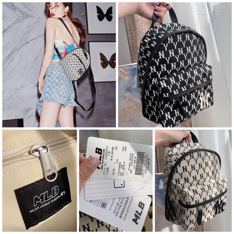Balo B220 M//L//B N//Y MONOGRAM MINI BACKPACK TQXK 2 MÀU đen và trắng, SIZE 22*17,5*9,5