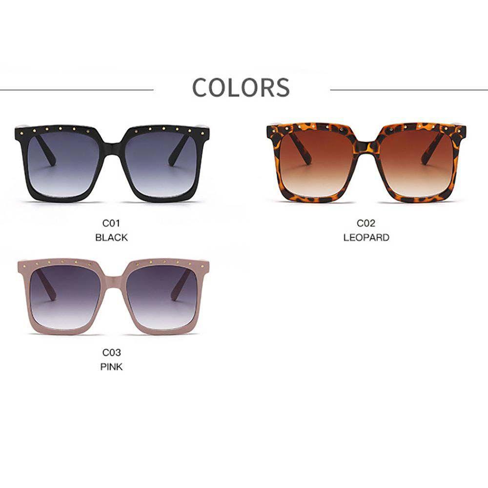 Kính Mát Gọng Vuông Chống Bức Xạ Màu Sắc Gradient Phong Cách Hàn Quốc Cho Nam Và Nữ