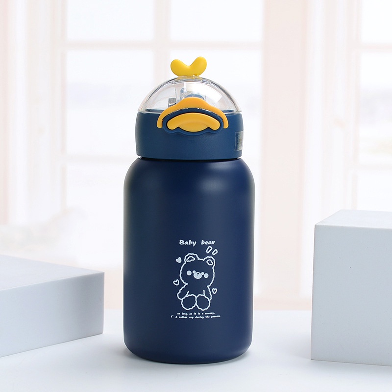 Bình đựng nước con vịt cho bé cute dễ thương dễ dàng mang đi để balo tiện lợi, bình uống nước sữa dành cho bé mẫu giáo