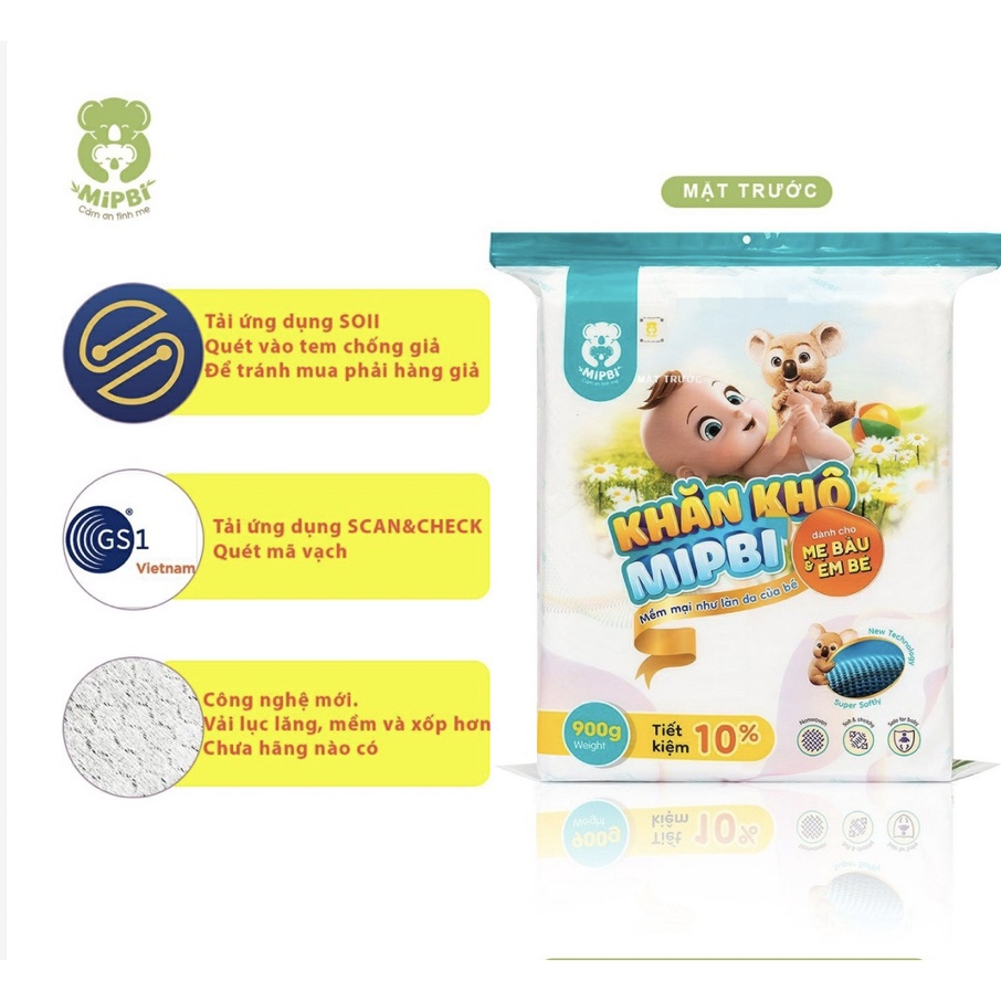 Khăn Khô dành Cho Mẹ Và Và Bé Mipbi loại 240 tờ