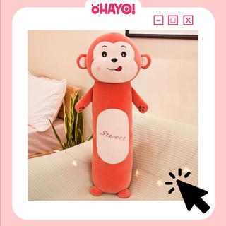 Gối ôm hình thú, thỏ - sư tử cho bé đáng yêu dễ thương vải nỉ an toàn dài 70cm OHAYO GD006