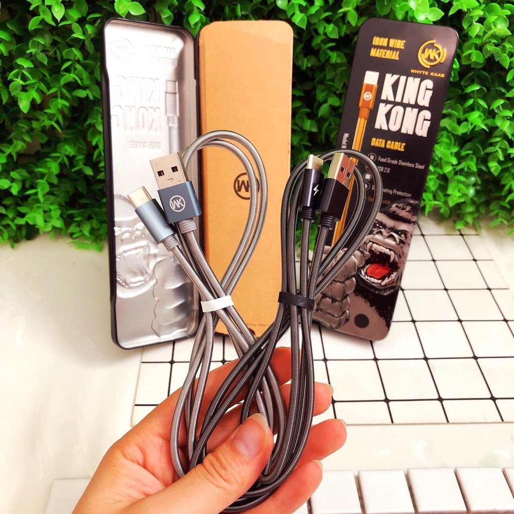 Dây sạc Wk design chống rối - đứt gãy - rò rỉ điện cho iphone , samsung , oppo , huawei , vivo , xiaomi