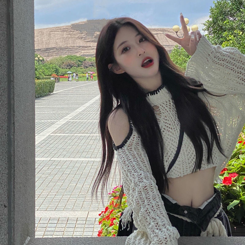 Áo Nữ Tay Dài Trễ Vai Xuyên Thấu Thời Trang Quyến Rũ