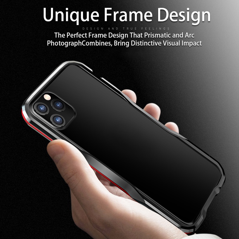 LUPHIE Ốp Điện Thoại Dạng Giáp Bằng Nhôm Chống Sốc Có Viền Kim Loại Cho iPhone 13 12 11 Pro MAX mini 7 8 Plus XR X XS MAX SE 2022