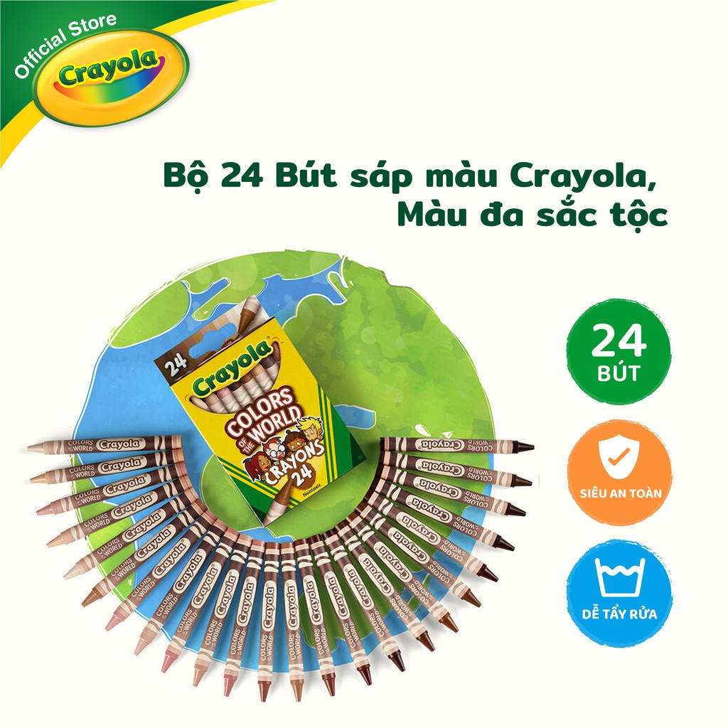 Bộ 24 Bút sáp màu Crayola, Màu đa sắc tộc - 520108