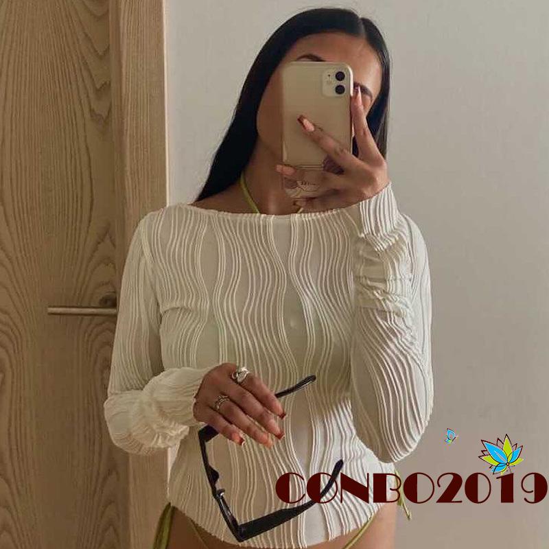 Áo Thun Nữ Dài Tay Cổ Tròn Thời Trang