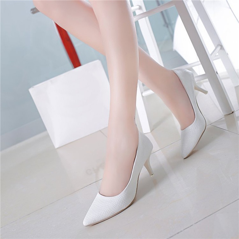 Autumn Women's Pointed Toe Shallow Mouth Single Shoes Fashion High Heels Work Shoes