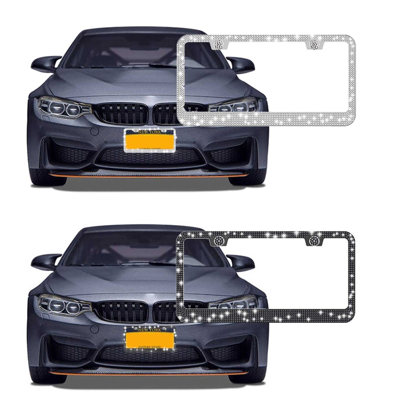 Khung Gắn Biển Số Xe Hơi Đính Đá Trang Trí Sang Trọng