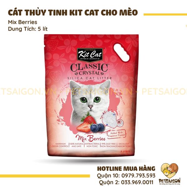 [CHÍNH HÃNG] CÁT VỆ SINH KITCAT THỦY TINH CHO MÈO - 5L~2.4KG