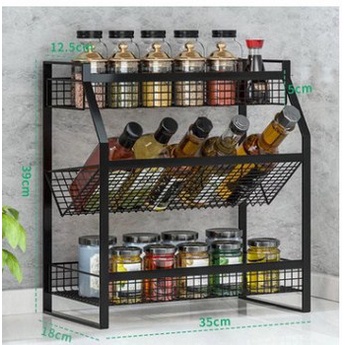 Kệ gia vị 3 tầng , đựng chai lọ nhà bếp , gia vị nghiêng 3 tầng thép sơn tĩnh điện
