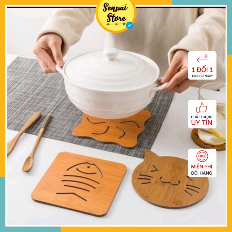 Miếng đế lót nồi cách nhiệt gỗ ép cao cấp