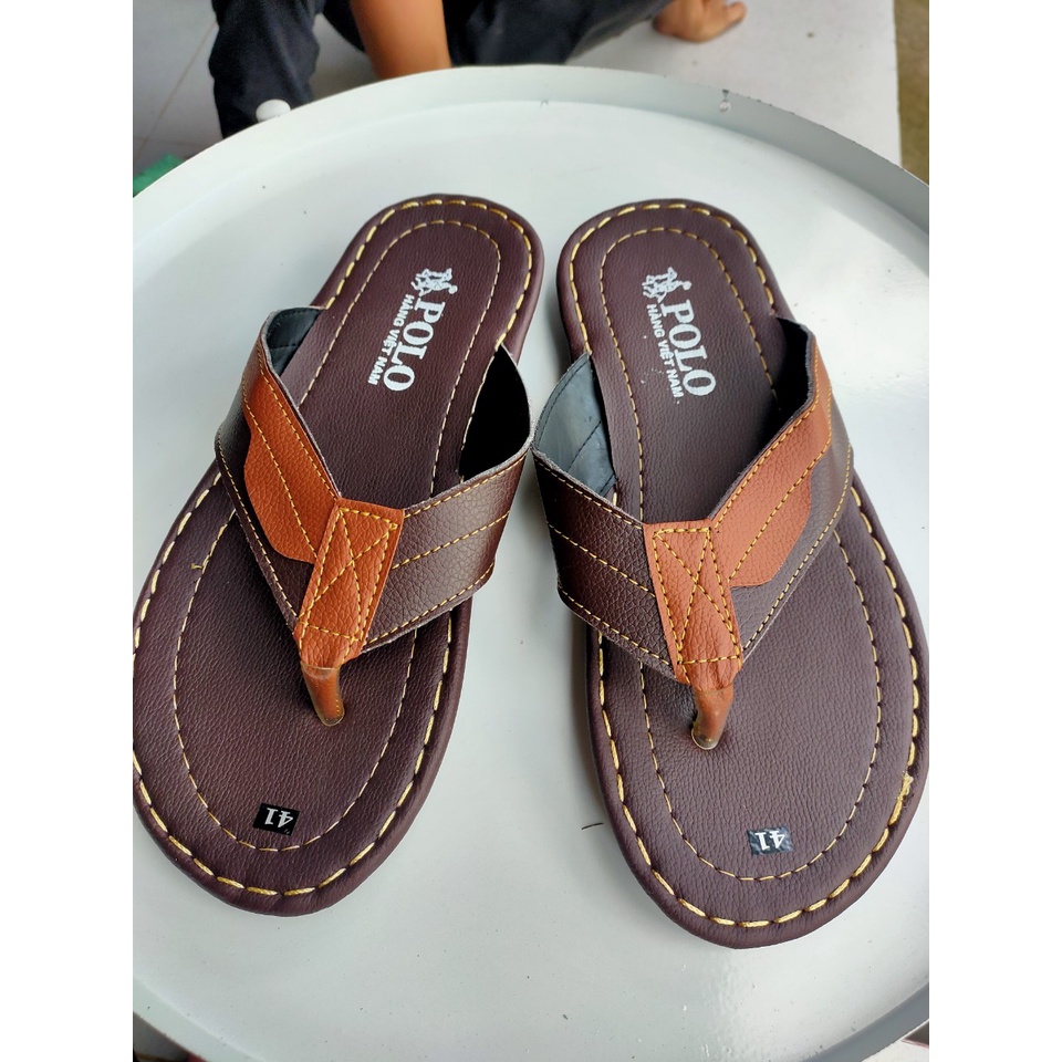 (XẢ KHO)Dép Kẹp Da Nam Cao Cấp Mẫu Mới Siêu Đẹp POLO