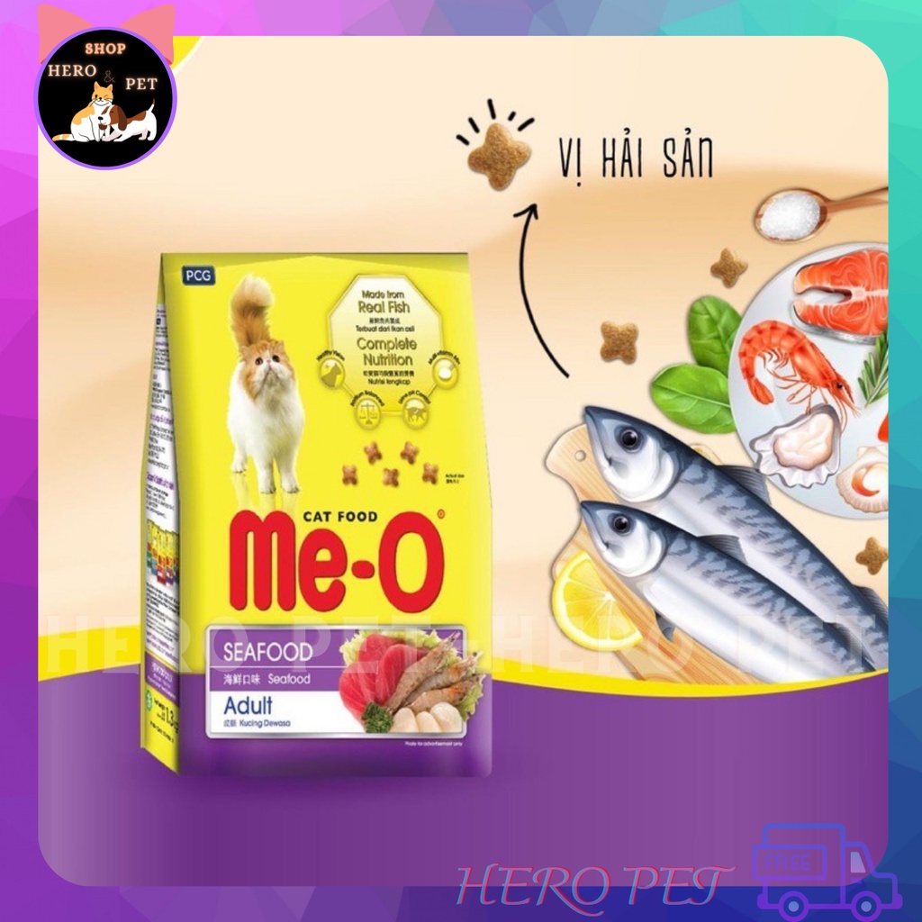 [350g] Thức ăn cho mèo Me-o Đủ vị - Hero Pet