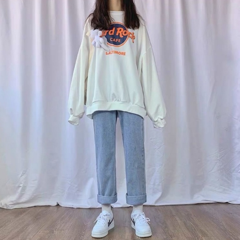 Quần Jeans nữ, Quần Jeans baggy xanh sáng ống suông, rộng, hottrend 2021-Trend Clothing!