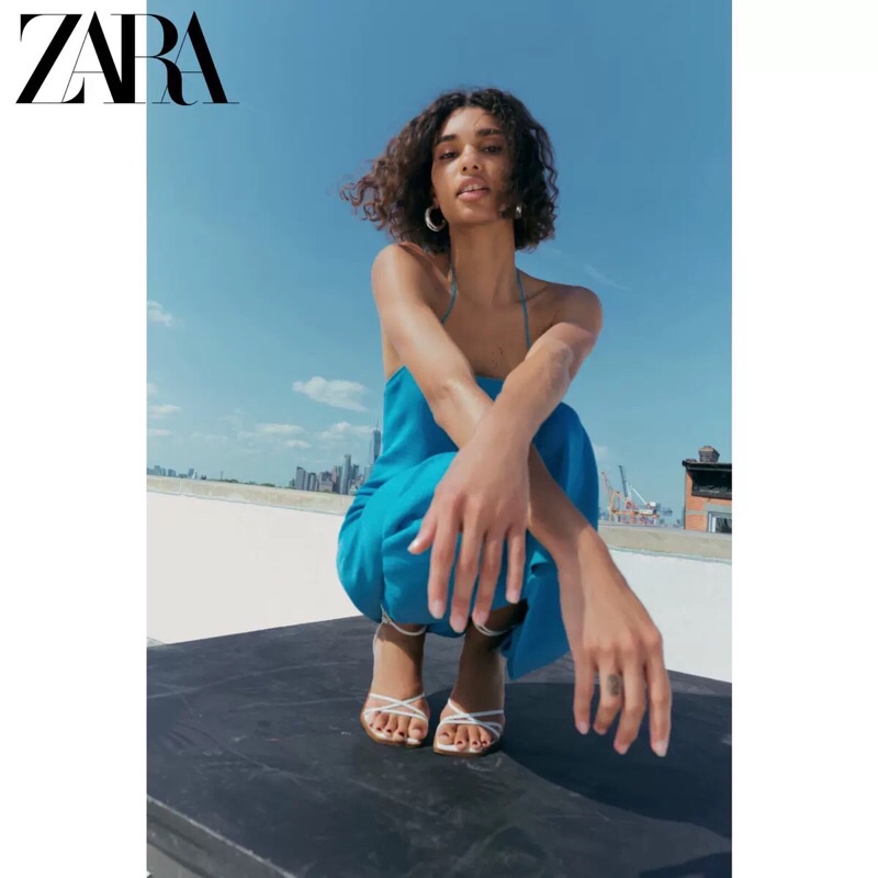 VÁY DÂY HỞ LƯNG LEN DỆT KIM ZARA AUTH 100%