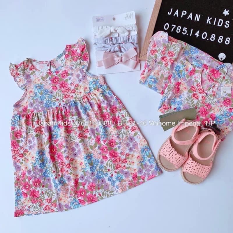 Váy cánh tiên vàng hồng hoa xanh HM H&M_hàng chính hãng authentic