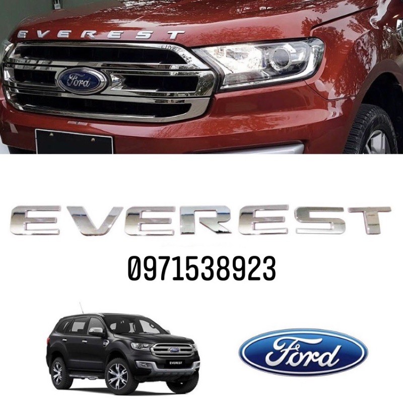 logo chữ RANGER EVEREST dán đầu xe FORD