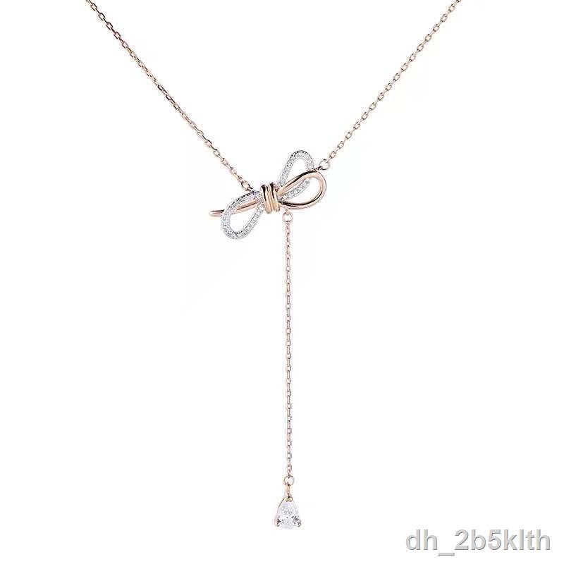 ۩Yếu tố Swarovski Vòng cổ nữ Tua dây chuyền thời trang điển Chuỗi áo len Valentine Ngày sinh nhật quà