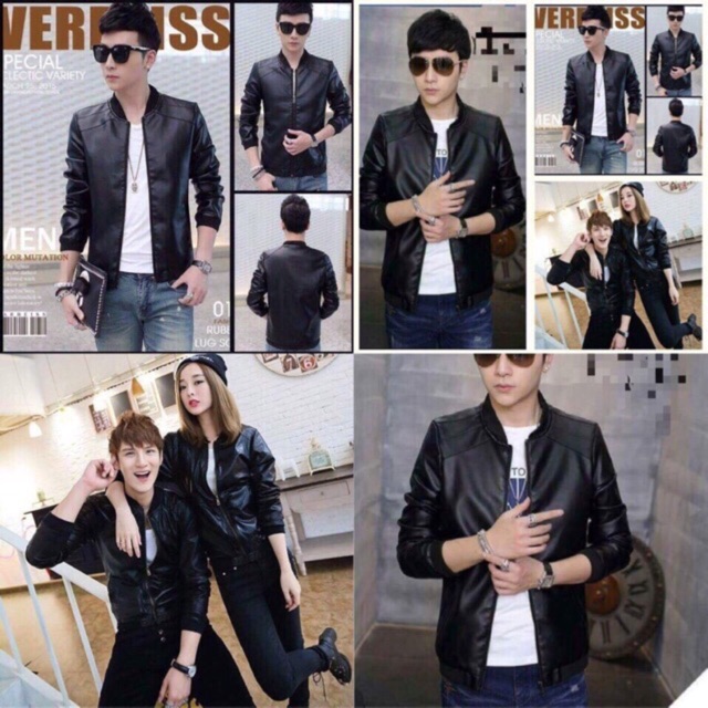 Áo khoác giả da nam nữ ráp vai_ ảnh thật | BigBuy360 - bigbuy360.vn