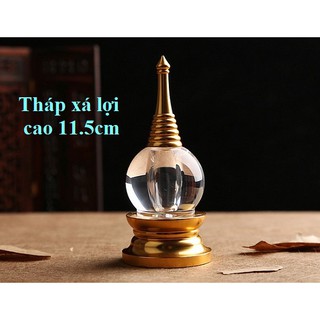 Tháp xá lợi (vĐNĐ3) cao 11.5cm, thờ cúng trang nghiêm, bằng nhựa & đồng