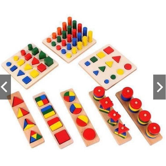 Bộ giáo cụ 8 món montessori gỗ