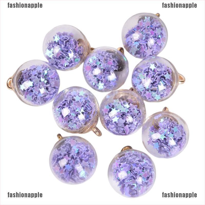 Set 10 Mặt Dây Chuyền Kính Hình Ngôi Sao Năm Cánh