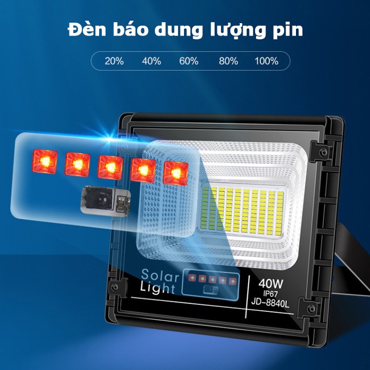 Đèn led pha nhôm năng lượng mặt trời JD-8840L 40W