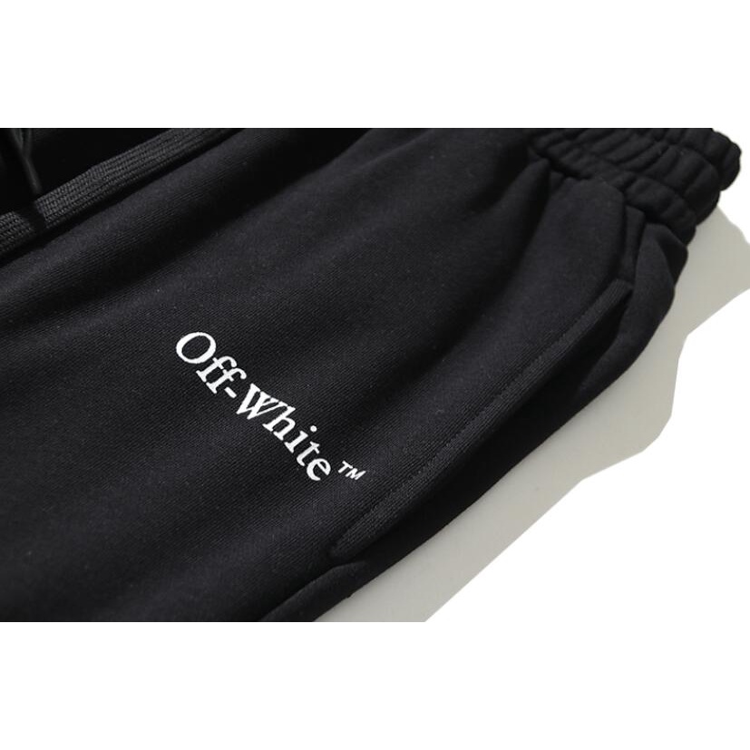 Off-white Quần Dài Chất Liệu Cotton Thiết Kế Giản Dị In Hình Cá Tính