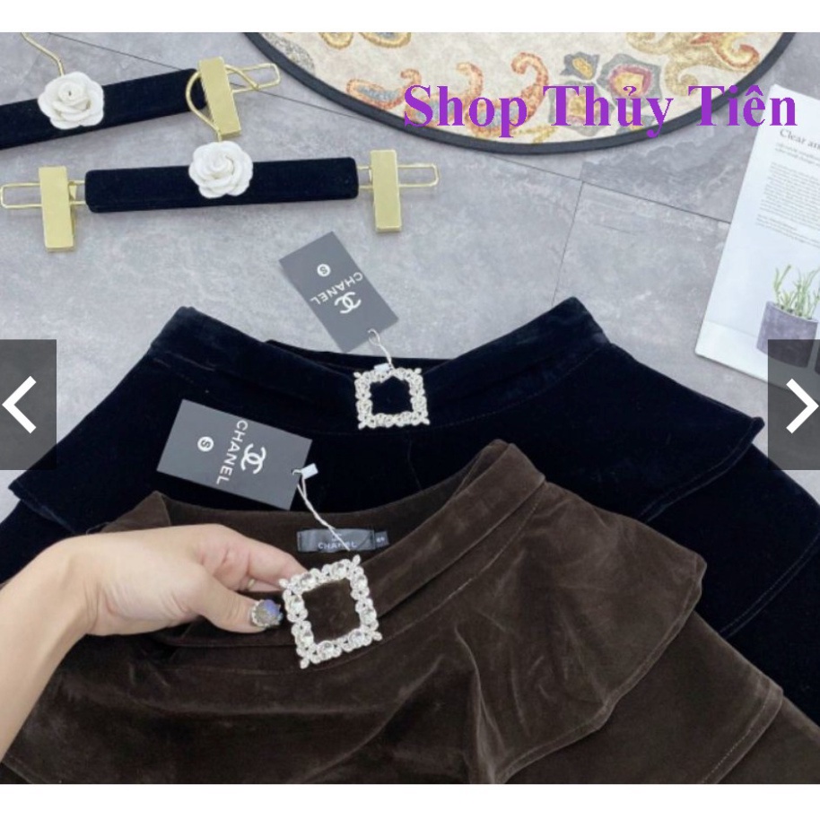 Chân váy nhung tầng siêu hot ( Chân váy sang trọng màu đen) ONE UNISEX | BigBuy360 - bigbuy360.vn