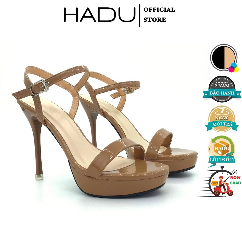 Sandal cao gót HADU G1016 gót nhọn 10cm, quai ngang