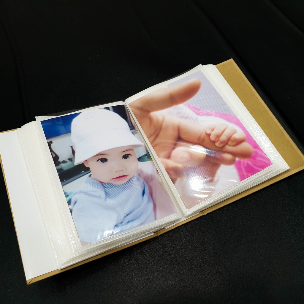 Album 100 hình 15x10 khắc lỗ size M 7 màu bìa cứng giấy kraft (Nhiều mẫu)