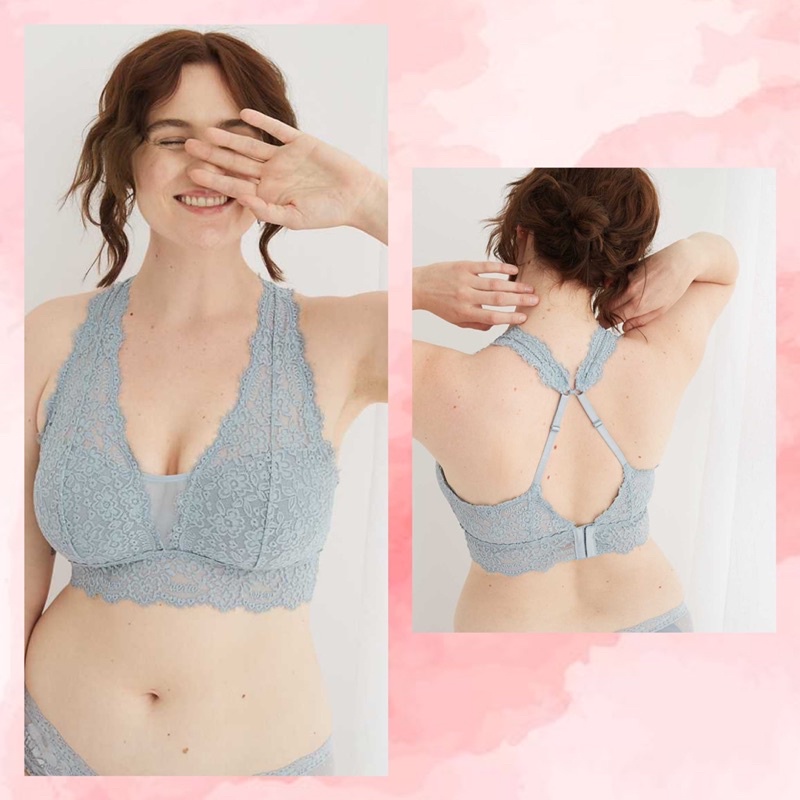 Áo Ngực Áo Lót Nữ Aerie Bralette Ren Không Gọng Xuất Khẩu Siêu Bền Có Khe Thêm Mút Đẹp XS S M L XL Nhiều Màu