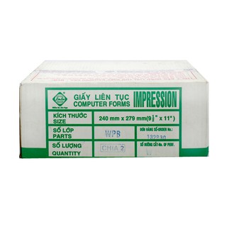 Giấy liên tục 240x279 mm thùng xanh