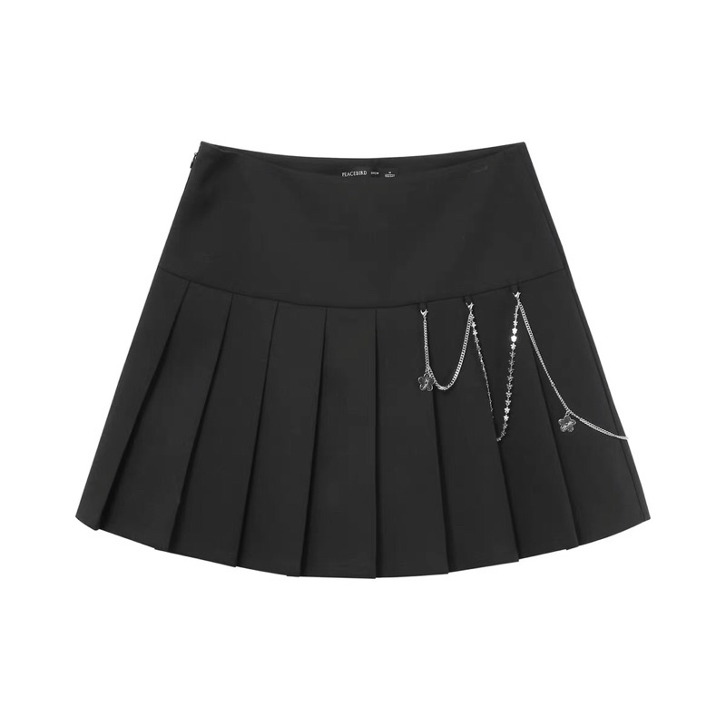 Chân váy đen xếp li Peacebird