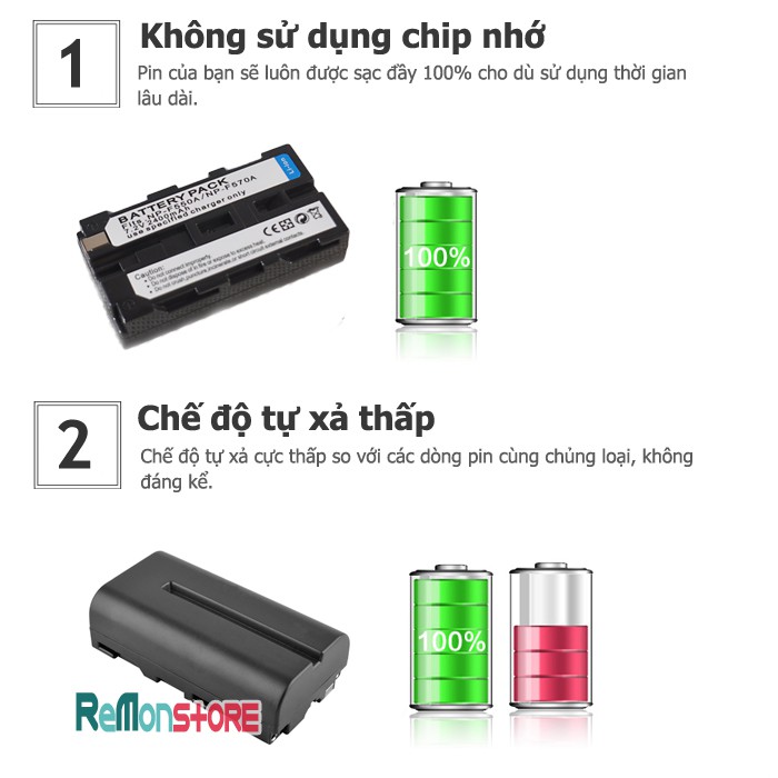 Pin sạc đèn Led NP-F550 dung lượng 2400mAh cho LED Yongnuo YN300 YN600 YN900