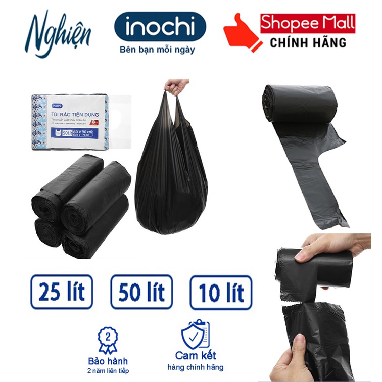 Lô 4 cuộn túi rác Inochi tiện dụng 10L (tiêu chuẩn Nhật Bản)