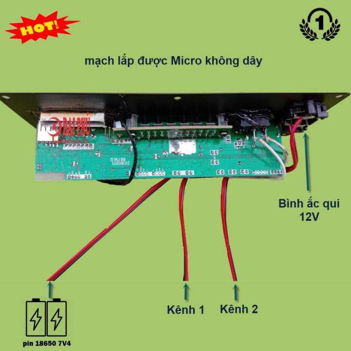 [Mã 229ELSALE hoàn 7% đơn 300K] Combo mạch loa kéo 2 tấc đôi pin 7V4