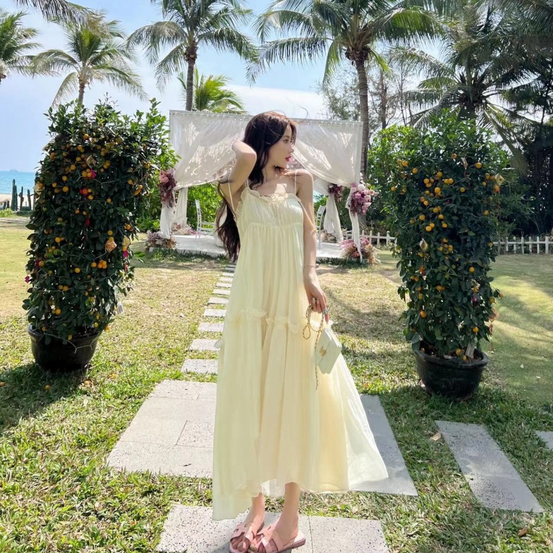 Jane Đầm babydoll midi đi biển mùa hè xòe nhẹ xinh ẢNH THẬT CUỐI | C409