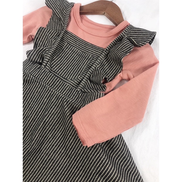 Sét áo váy thu đông cho bé gái 2-4 tuổi Chất cotton mềm cao cấp xuất dư 0721