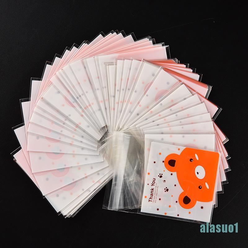 Bộ 100 Túi Nhựa Đựng Bánh Ngọt Kiểu Dáng Dễ Thương