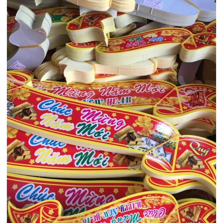 TEM DECAL DÁN CHÚC MỪNG NĂM MỚI 26CM 1 XẤP 50 TẤM