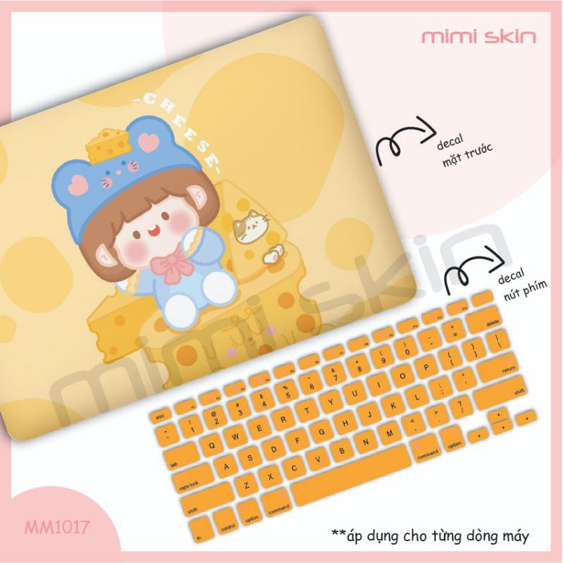 Sticker dán laptop Cô gái dễ thương được cắt sẵn cho các loại laptop hiệu MIMISKIN